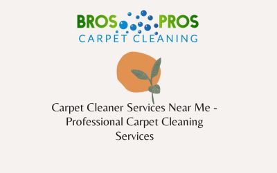 Carpet Cleaner Services Near Me – Professional Carpet Cleaning Services